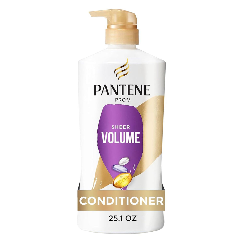 Pantene Pro Vitamin Sheer Volume Conditioner Lightweight Nourishment with Pro-Vitamin B5 Perfect For Use Fine or Thin Hair Paraben Free 25.1Oz (745ml)